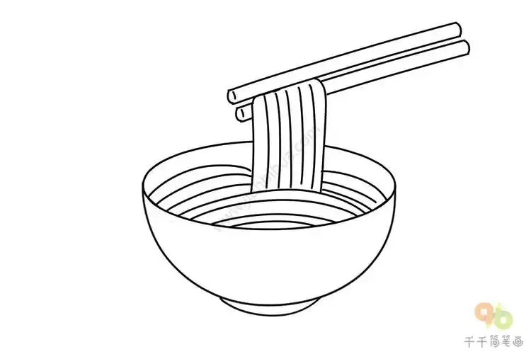 面条简笔画,简单又好画,大家跟我一起来画画吧!