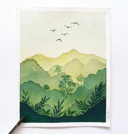 插画绘画水彩风景