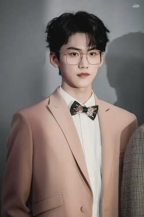 周柯宇红毯造型,粉色西装,金丝眼镜好绝,贵气十足