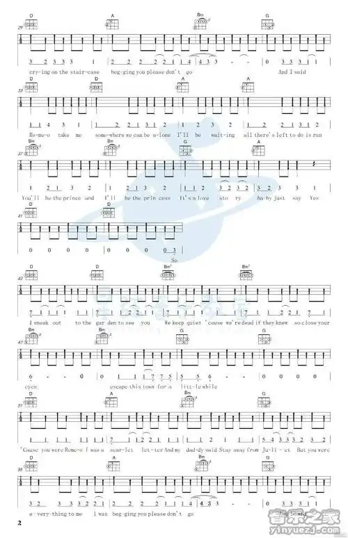 taylor swift《love story》尤克里里弹唱谱_吉他谱_简谱_尤克里里