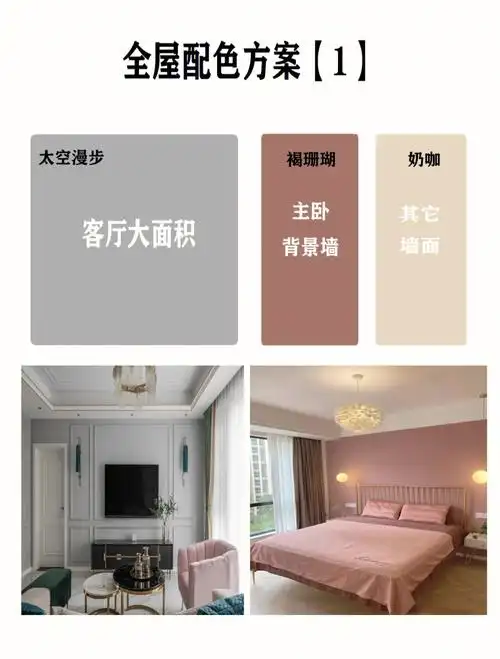现代轻奢风全屋乳胶漆配色方案