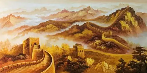 隆易《江山永固》布面油画75*150