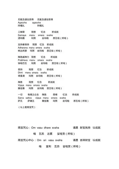 雨宝咒已校对读音精编版