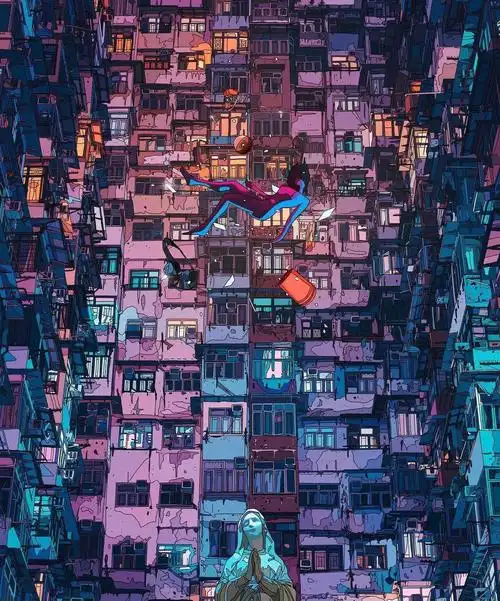 赛博朋克插画手绘