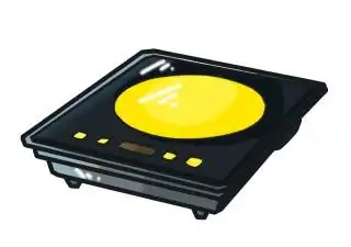 手绘卡通电磁炉插画