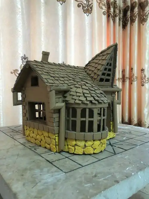 原创作品利用不要的纸板手工制作的创意小屋