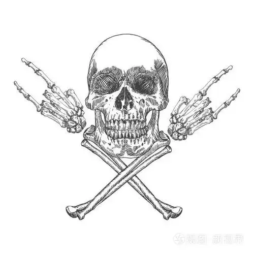 骷髅和交叉骨手