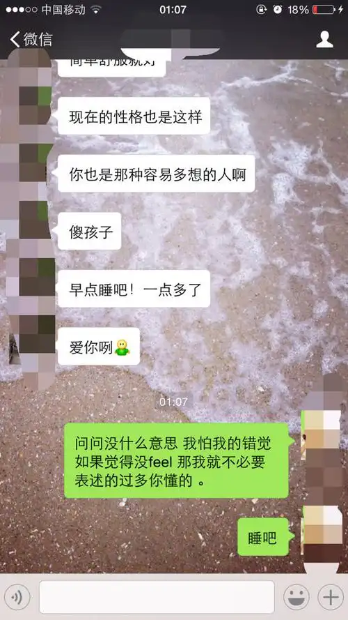 有牵手有接吻 他没直说做他女朋友 我也没问 但是聊天就感觉是男女