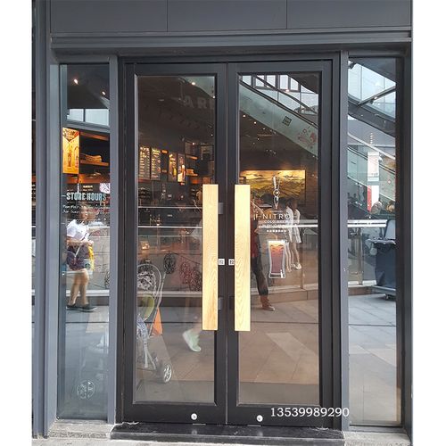 广州厂家直销肯德肯德基基地弹簧铝合金玻璃门定制进户门