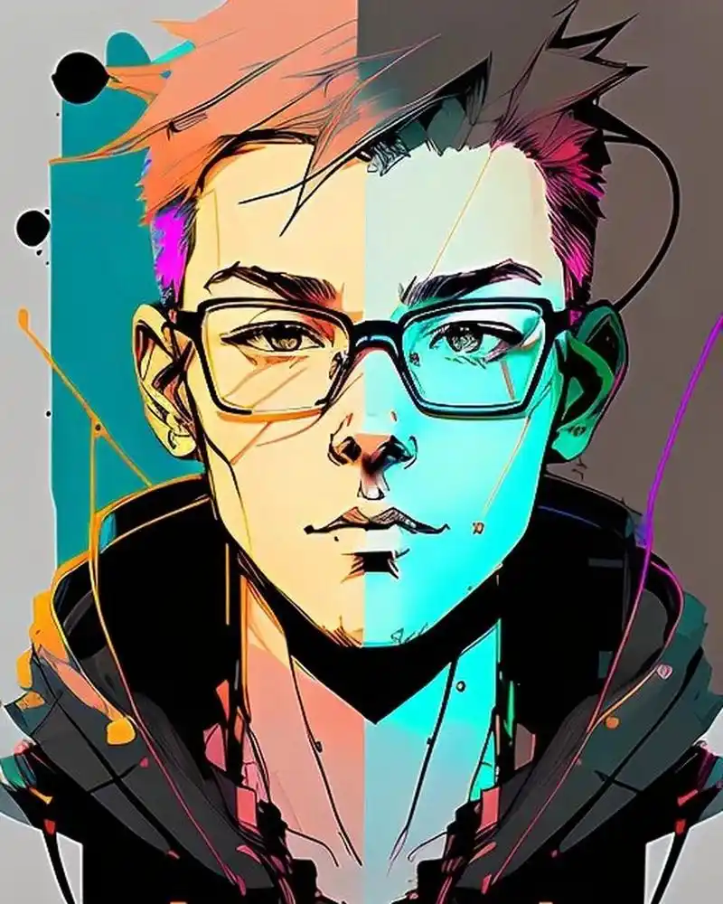 戴眼镜造型男生头像