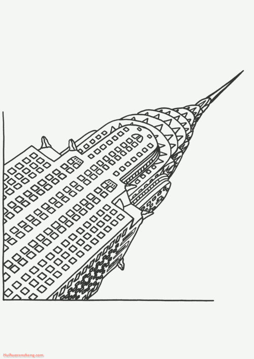 建筑 简笔世贸大厦怎么画高楼大厦简笔画儿童学画画美国纽约大厦简笔