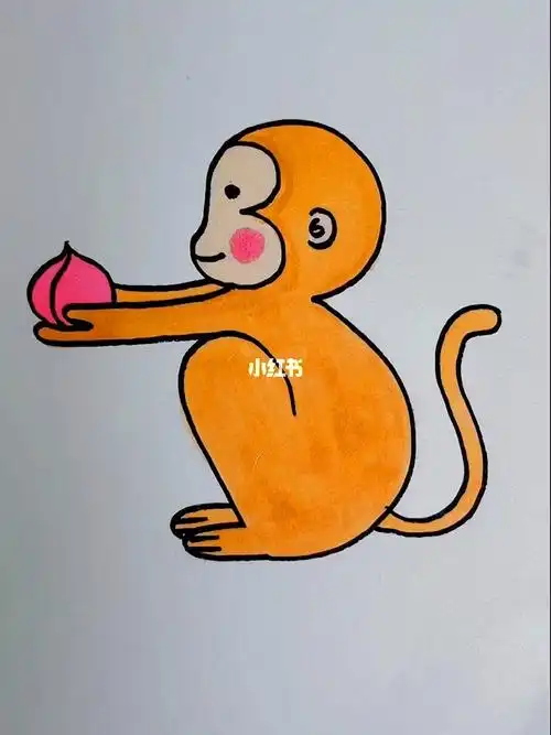 用三个数字3画猴子简笔画