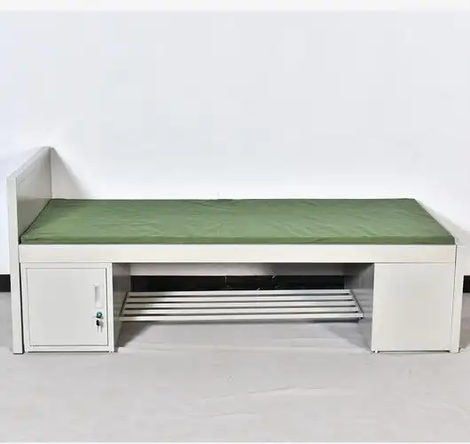 制式单人床钢制单人床单人铁床宿舍单人铁床带床下柜带鞋架单人床