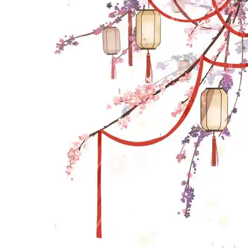 樱花 古风 素材 手绘