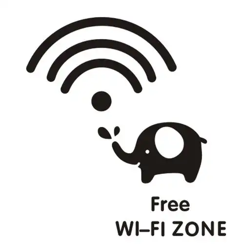 可爱萌卡通象无线wi-fi随意贴卧室房间玻璃装饰贴纸 k34墙贴