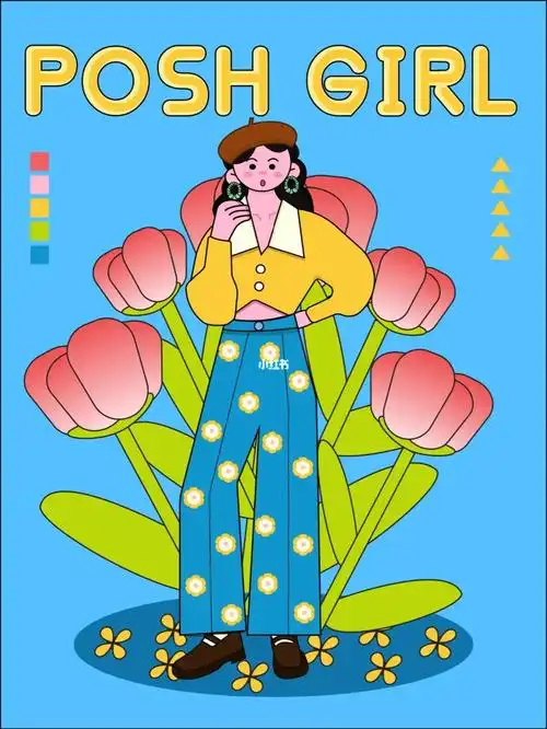 y园糖插画打卡—扁平化风人物练习