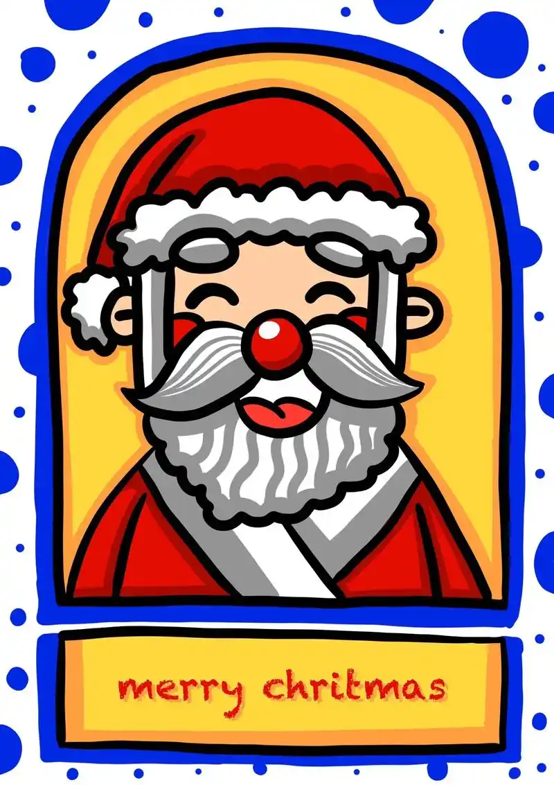 圣诞老人封面儿童画贺卡封面#简笔画  - 抖音