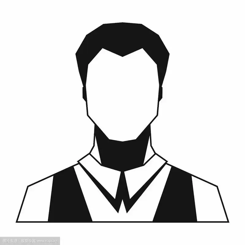 白色背景上的男人剪影头像