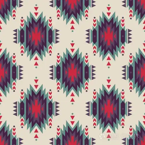 美国印第安图案.阿兹台克部落装饰背景