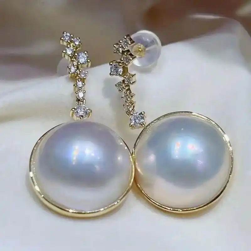 哇繁星马贝耳环裸珠1415mm镜