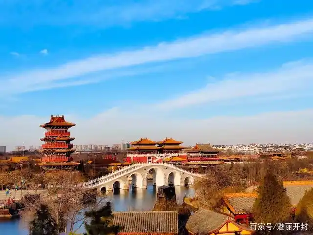 河南开封:岁末年初开封城美丽动人