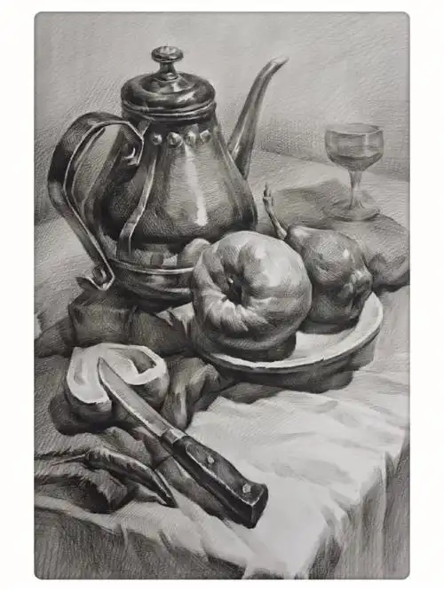 静物素描步骤图