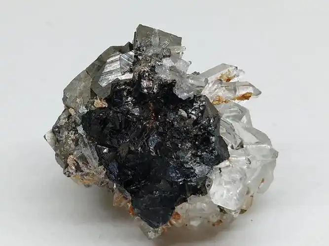 柱状毒砂矿和无色萤石水晶铁闪锌共生矿物标本晶体宝石原石原矿石