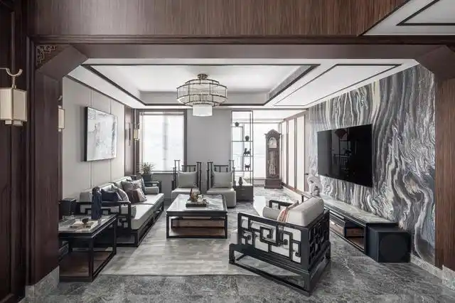 主要是因为心中是风格,是现代简约风格和中式风格相互融合升级版的