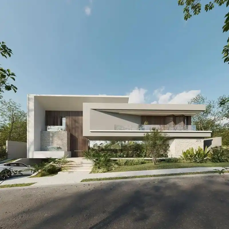 现代大别墅带地下车库