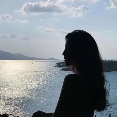 2021q友乐园海边气质美女背影头像自找的痛不敢喊痛