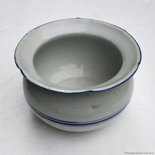 民国手工青花纹豆青釉瓷文房痰盂砵子笔洗摆件收藏品