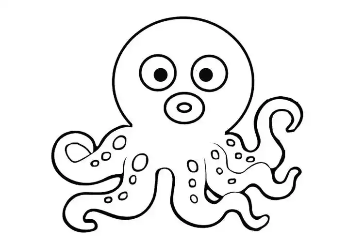 会变色的章鱼简笔画画法步骤--简笔画大全