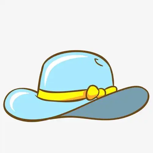 卡通蓝色的沙滩遮阳帽
