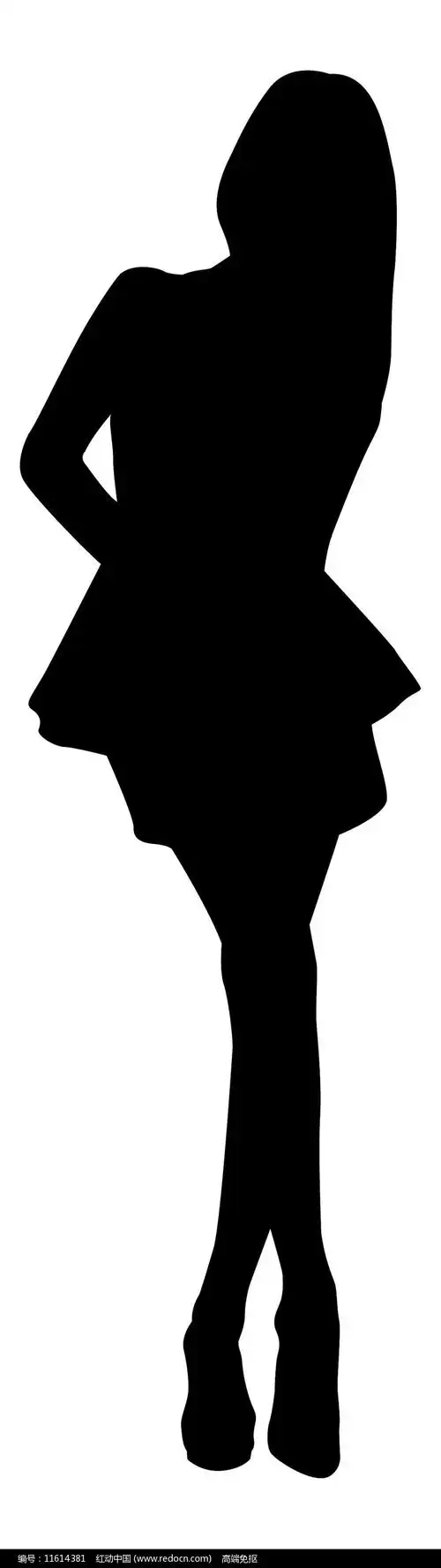姑娘人物剪影png免抠图