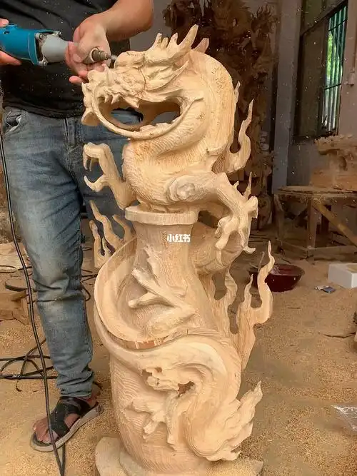 木雕龙保平安摆件