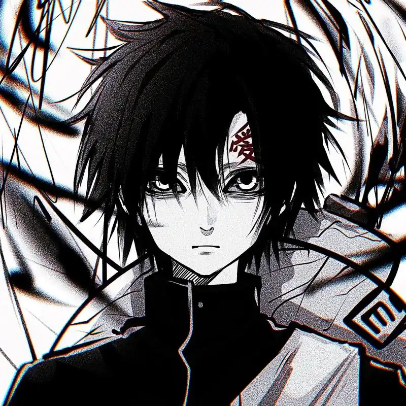 我爱罗.#动漫男头 #动漫 #黑白头像  #我爱罗 #火影忍 - 抖音