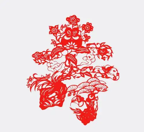 福寿双全剪纸图片