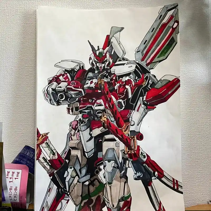 手绘高达96 终于完成了红异端