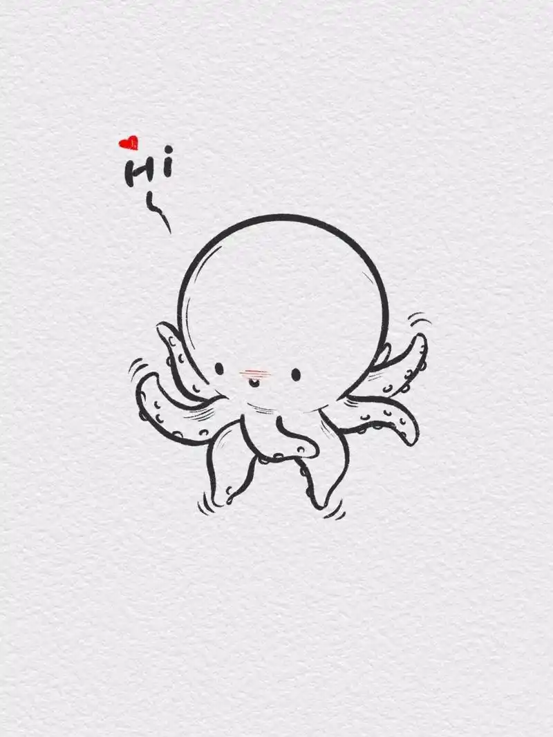 可爱的简笔画教程|章鱼哥:谁还不是个宝宝～ 96打卡这个可可爱爱的