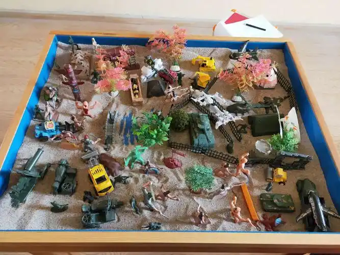 《现代人与原始人的战争》  今天的个体沙盘是今天早上决定的行动