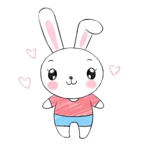 卡通小白兔简笔画彩色可爱 简笔画图片大全-蒲城教育文学网