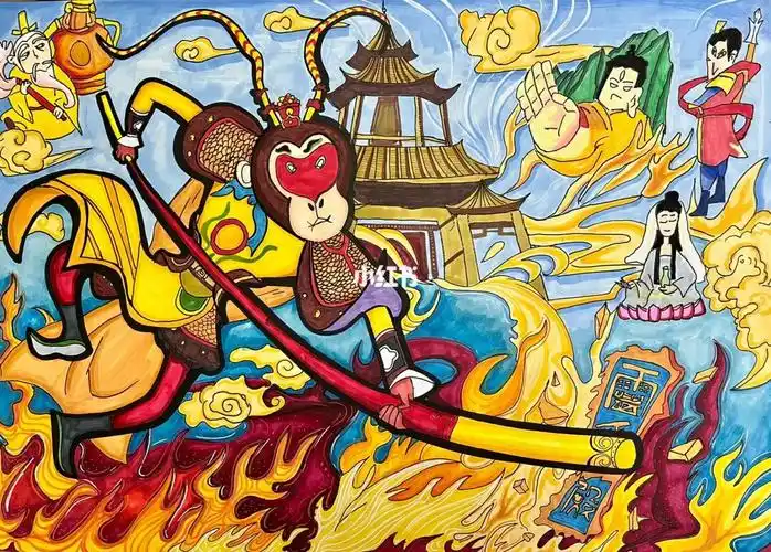 少儿创意美术  #创意美术  #孙悟空  #齐天大圣孙悟空  #大闹天宫