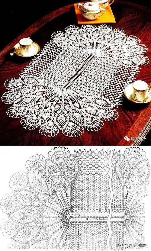 手工钩织家居小物蕾丝桌旗,附图解