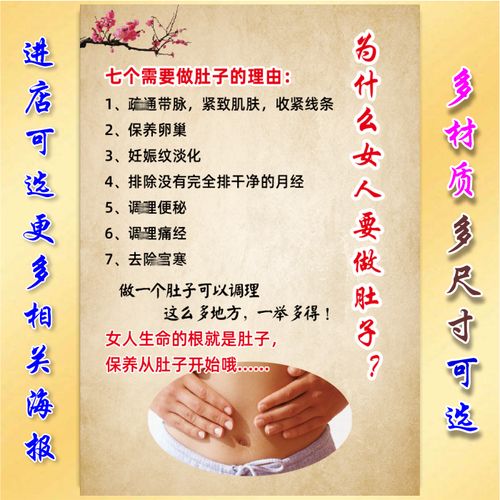 美容院养生馆装饰画定制为什么女人要做肚子宣传海报墙贴画制作