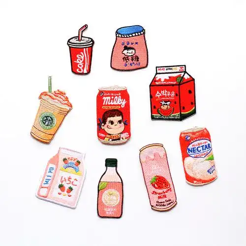 不二 便利店盒装饮料可爱卡通童趣少女刘海贴碎发贴 刺绣款ins风