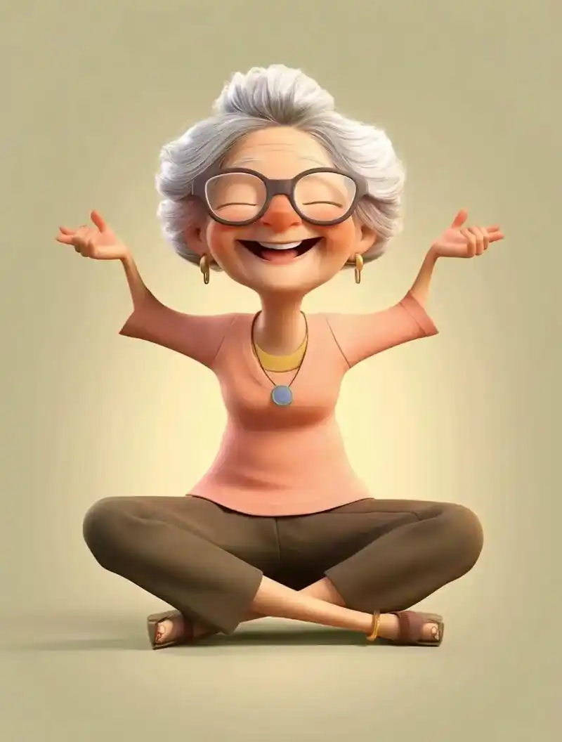 可爱的老太太卡通头像 - 抖音