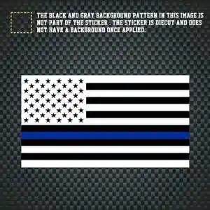 5*11.5 cm 白底黑星蓝条汽车贴 美国国旗贴纸