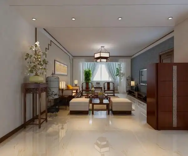 再加上简中式的家具,一个简单却又不失中式韵味的客厅就是这么的好看