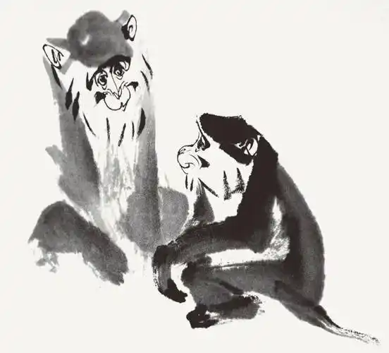 国画教程猴子的写意画法