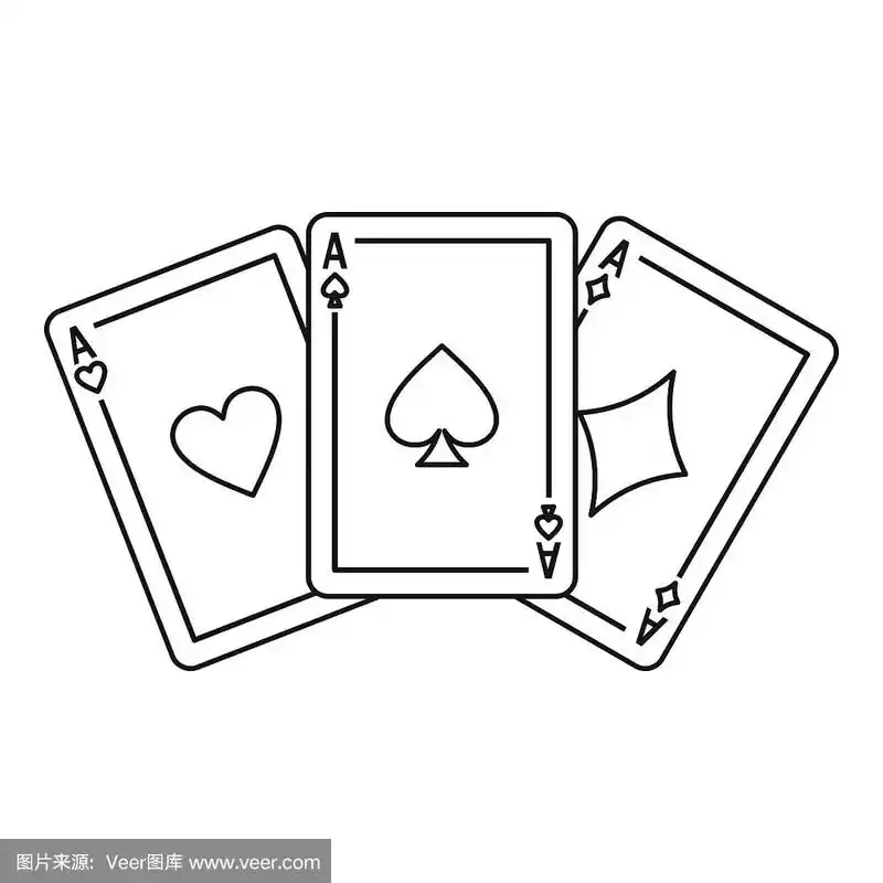扑克牌图标轮廓风格